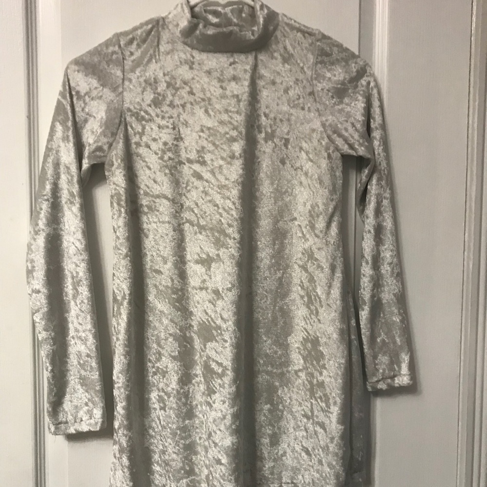 grey turtle neck dress